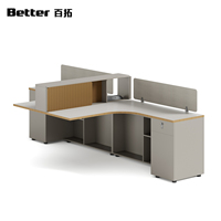 Poste de travail ergonomique moderne en L pour une personne, avec cloison haute, bureau d'angle pour personnel avec armoire de rangement, montage facile