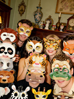 Masques de fête d'anniversaire pour enfants, masques en papier pour enfants, masques d'animaux de dessin animé pour la maternelle, masques d'Halloween