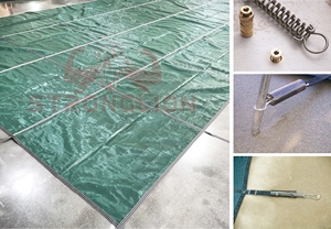 Màu xanh lá cây lưới an toàn hồ bơi bìa cho 16ft x 32ft với 4ft x <span class=keywords><strong>8ft</strong></span> - Product Image 3