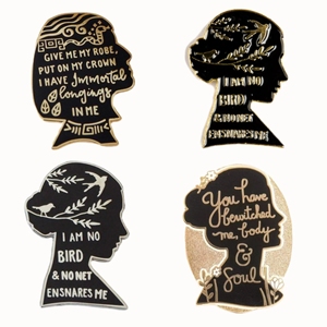 Premium a medida creativo americano amante literario elegante e intelectual Orgullo y Prejuicio conjunto regalos accesorios esmalte pines - Product Image 1