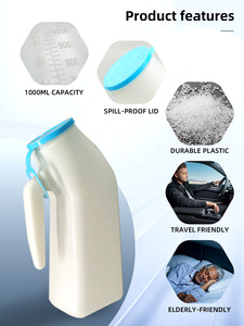 Vente en gros d'urinoirs à domicile pour hommes pot de chambre portable bouteilles de pipi pot d'urinoir pour hommes pot de chambre d'urinoir avec couvercle 1000ml - Product Image 3