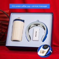 Neues Ideenprodukt Geschäftsgeschenke Individuelles Logo Edelstahl Kaffeebecher Nackenschutz Massagegerät Geschenkset 2 in Box Geschenksets
