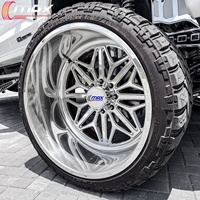 22x14 24x14 28x16 8x6.5 8x165.1 SRW Geschmiedete LKW-Räder mit Breitem Felgenrand, Hochglanzpoliert, Tiefbettfelgen für Dodge Ram 2500 3500