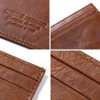 Dompet Kartu Kredit Kulit Anti-Maling RFID Blocking Ultra Tipis Sederhana untuk Pria, Grosir dan Dapat Dikustomisasi