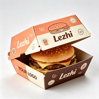 Boîte d'emballage en carton ondulé personnalisée, boîte à hamburger recyclable, boîte à hot-dog, boîte à emporter pour le déjeuner, boîte en papier pour emballage alimentaire