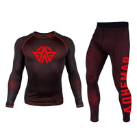 Vente en gros de vêtements de boxe ajustés à manches longues vêtements d'entraînement au combat vêtements de combat UFC ensemble deux pièces personnalisé
