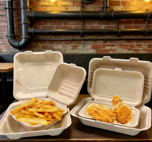 Caja de Almuerzo de Papel Kraft a Granel, Ecológica, Reciclable, de 6 Pulgadas, Biodegradable, Contenedor de Hamburguesas de Bagazo, Caja de Embalaje de Alimentos - Product Image 1