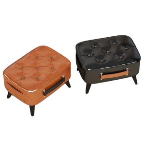 Storage Ottoman With Handle Home Stool Coffee Table Shoe <b>Changing</b> Seat Leather Footstool For Living Room Adult Use - Product Image 5
