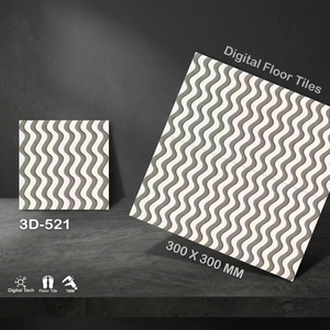 Baldosas de Cerámica Rectificadas Rústicas de 300x300 mm, Acabado Brillante 3D, Vetas Doradas, Estilo Mármol para Interiores - Product Image 2