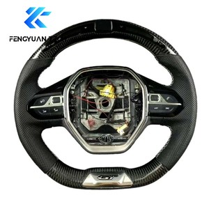 Volant personnalisé chauffant en cuir et alcantara, véritable fibre de carbone forgée, pour Peugeot 408 508 3008 4008 5008 <span class=keywords><strong>GT</strong></span>, personnalisable - Product Image 5