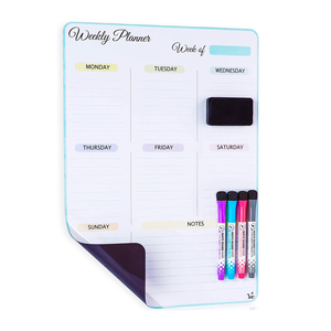 Planificador <span class=keywords><strong>mensual</strong></span> de oficina, <span class=keywords><strong>pizarra</strong></span> <span class=keywords><strong>blanca</strong></span> magnética para refrigerador, impermeable, reutilizable, de PVC/PET, con pegatinas de calendario impresas con UV, diseño personalizado fácil. - Product Image 4
