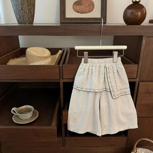 Baby Girls Summer T-shirt And Linen Pants Set Breathable Thin Chestnut Mochi Polka Dot Design With Label - Product Image 3