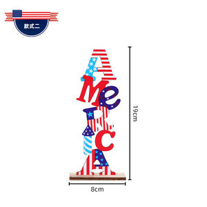 Décoration de table en bois pour le 4 juillet, lettres goblin en contreplaqué, thème Fête de l'Indépendance américaine - Product Image 4