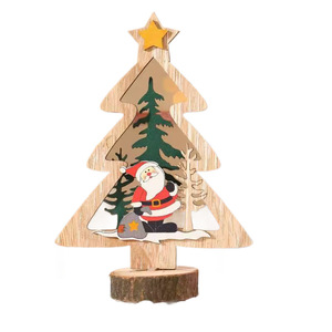 Wooden <b>Christmas</b> Snowman And <b>Tree</b> Ornaments Medium Size Handicraft Desktop Decorations For Holiday Display - Product Image 5