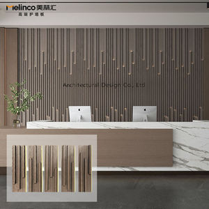 Tấm ốp tường trang trí nội thất tòa nhà văn phòng, đèn LED tích hợp, làm nền chiếu sáng tùy chỉnh, tấm ốp tường WPC dùng cho trang trí nội thất - Product Image 3