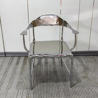 Chaise de salle à manger en cuivre pur de luxe italien, chaise à dossier moderne pour villa, restaurant, salon