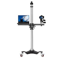 Support de photographie robuste de type colonne avec roulettes pour trépied d'appareil photo, idéal pour studio photo et levage de charges lourdes (grandes et moyennes dimensions)