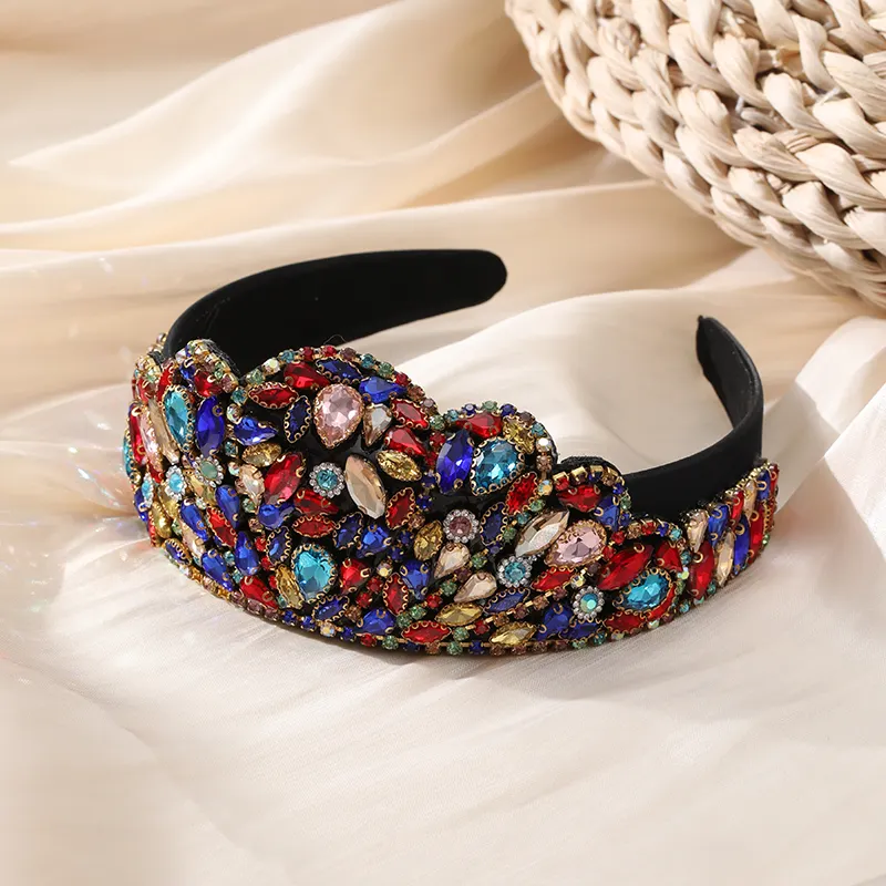 Women Bling Head Band Luxury Headband Fashion Hair Jewelry Rhinestone Crown Hair Hoop