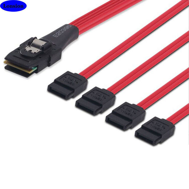 MEIYIOU MINI SAS SFF-8087 to 4 Ports SATA Computer Adapter Cable (Plastic PVC Jacket) High-Speed Connection