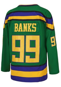 Camiseta de la Película Mighty Ducks of Anaheim 99 BANKS 96 CONWAY 21 <span class=keywords><strong>PORTMAN</strong></span> 44 REED Camisetas de Hockey sobre Hielo - Product Image 6