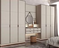 Ensemble de dressing de chambre sur mesure, autoportant, extensible et réglable, de style moderne et minimaliste, avec bureau et coiffeuse, grande capacité