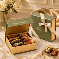 Caja de Regalo de Papel Duro de Lujo con Cinta y Cierre Magnético para Dátiles, Chocolates, Dulces, Nueces, Empaque para Regalos de Boda