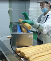 Trancheuse à baguettes automatique 60 cm avec convoyeur, machine à couper le pain français industrielle et commerciale pour boulangerie