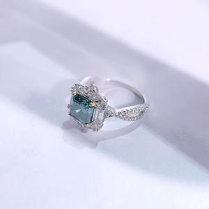 Moissanite ring 925 sterling zilver platina geplateerd <span class=keywords><strong>Asscher</strong></span> geslepen <span class=keywords><strong>2</strong></span> karaat Ice Tower gecertificeerd klauwzetting dames verlovingsring - Product Image 2