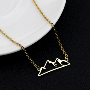 Elegante Collar Minimalista para Entusiastas del Montañismo, Selección para Mujer, Collar de Acero Inoxidable, Joyería Deportiva, Regalo - Product Image 2