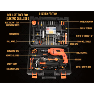 110 Pc Electric Drill <b>Tool</b> <b>Set</b> With Impact Drill And Wrenches For Home Maintenance - Product Image 2