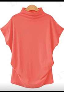 2025 été grande taille femmes col haut t-shirt coupe ample haut décontracté en tissu éponge doux transfrontalier mode exportation usine BD - Product Image 5