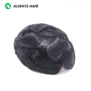 Peluca de cabello humano indio de encaje completo de 6 pulgadas, tupé de <span class=keywords><strong>prótesis</strong></span> de pelo alemán de densidad media, 8x10, para <span class=keywords><strong>hombre</strong></span> - Product Image 2