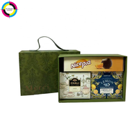 Boîte à tiroir en carton rigide haut de gamme avec fermeture magnétique, sangle de transport en cuir, emballage personnalisé de qualité supérieure pour les marques de luxe, cadeaux