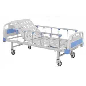 2024 cheap Economic Single Rocker Manual Care Medical Hospital Semi Fowler Sick Bed with Aluminum Alloy Side Rail