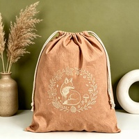 Pochette à cordon en toile à motif de dessin animé imprimé sur mesure, réutilisable, anti-rayures, écologique, recyclable, pour emballage cadeau de voyage