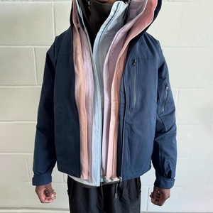 Giacca a Vento Leggera Antipioggia da <span class=keywords><strong>Uomo</strong></span> Personalizzata, Guscio Esterno Leggero Riflettente 3M in Poliestere e Nylon Impermeabile con Zip - Product Image 3