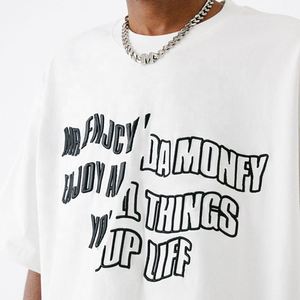 Camiseta personalizada con bordado de lavado ácido para hombre, camiseta de diseñador de punto de algodón 100% - Product Image 4