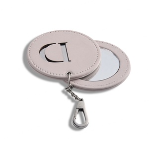 Luxury PU Leather Wholesale Rotatable Debossed Logo Portable Travel Portable Cosmetic <b>Mirror</b> - Product Image 4