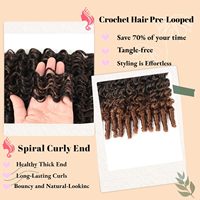 Extensions de cheveux humains au crochet à plumes, pré-bouclées, ombrées T30, boucles birmanes, style bohème, pour tresses – Vente chaude directe usine