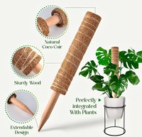 Poteau de soutien pour plantes en fibre de coco naturelle, support pour plantes grimpantes, bâton de soutien pour plantes grimpantes