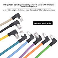 Câble Ethernet RJ45 à angle droit, assemblage de câble réseau industriel pour serveur réseau, 5 Gbps, certifié CE RoHS