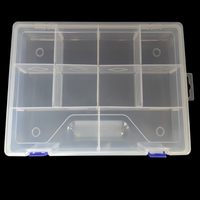 Boîte de rangement transparente rectangulaire à 10 compartiments en plastique PP de haute qualité pour la vente en gros