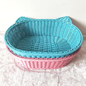 Borunda – lit ovale pour animaux de compagnie, bleu, lavable, imitation rotin, lavage à la main, pour petits animaux de compagnie, cadeau personnel - Product Image 2