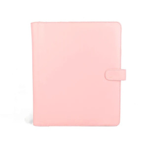 Agenda Personalizada con Cubierta de Cuero PU Rosa Pálido, Organizador A5 con 6 Anillas, Planificador Diario - Product Image 4