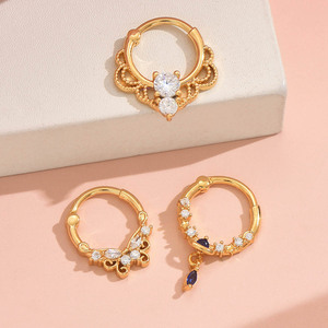 Expédition rapide, Personnalisation : Bijoux de <span class=keywords><strong>piercing</strong></span> corporel, Anneau de septum, <span class=keywords><strong>Piercing</strong></span> Daith, Anneaux de nez 16G, Anneaux segmentés articulés Clicker - Product Image 4