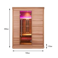 SS-300V Chauffage en verre rouge à spectre complet pour 3 personnes en cèdre rouge à faible EMF électrique solide pour une utilisation intérieure et extérieure Panneau de commande