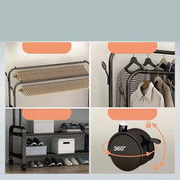 Séchoir à Linge Pliant, Support Métallique pour Manteaux, Chapeaux et Chaussures, Étagère de Rangement et Présentoir