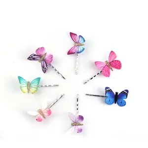 Großhandel Hot Selling Custom Haarschmuck Künstliche Schmetterling Kinder Haarnadeln