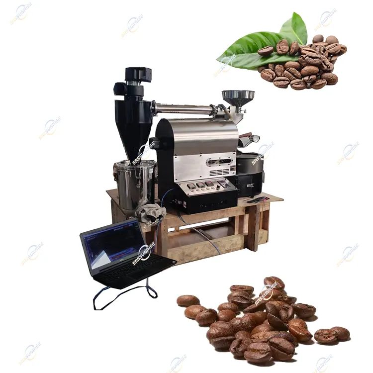 Máquina automática de torrefação de grãos de café com tambor a gás elétrico inteligente comercial de fabricação na China