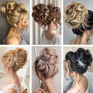 Pince à griffes queue de cheval chignons 100% cheveux humains style chouchous cheveux chignon conception pour femme prix de gros - Product Image 6